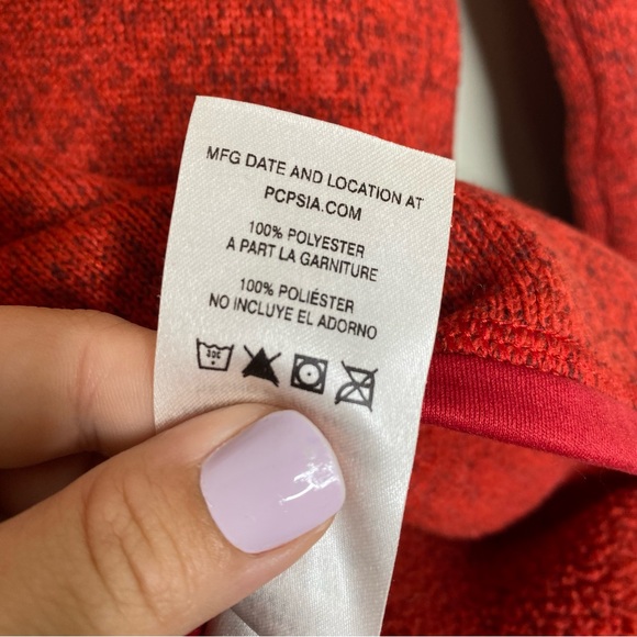 Patagonia Marled Red Orange Better Sweater 1/4 Zip Sweatshirt Jacket Women Small - Picture 11 of 12